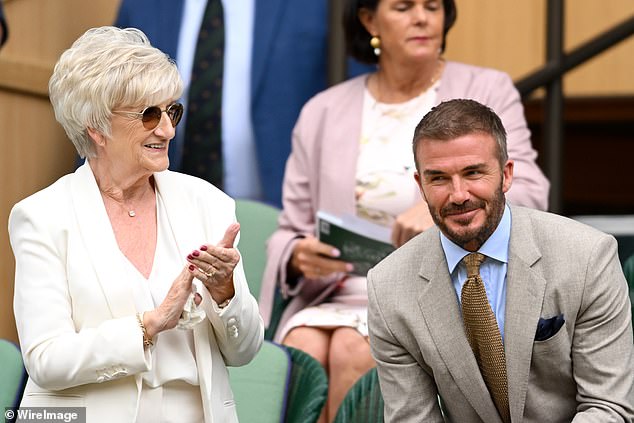 David and his mother Sandra were invited to sit in the Royal Box to watch British star Emma Radakanu play her first game in two years at the tournament