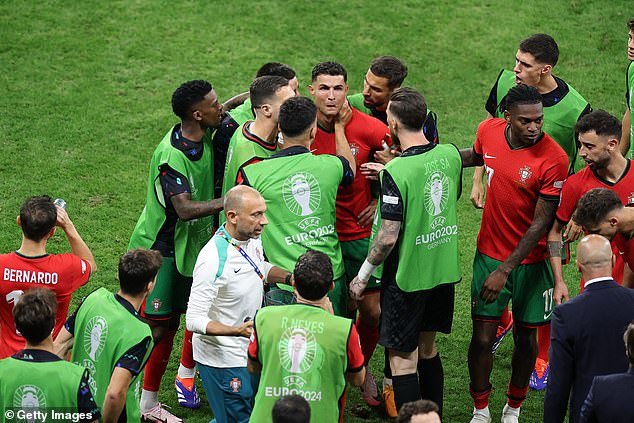 Many of his fellow Portugal players supported Ronaldo while he cried inconsolably after missing the penalty.