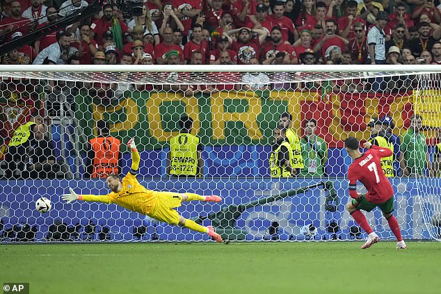 After a frustrating night, Ronaldo converts Portugal's first penalty in the shootout in Frankfurt