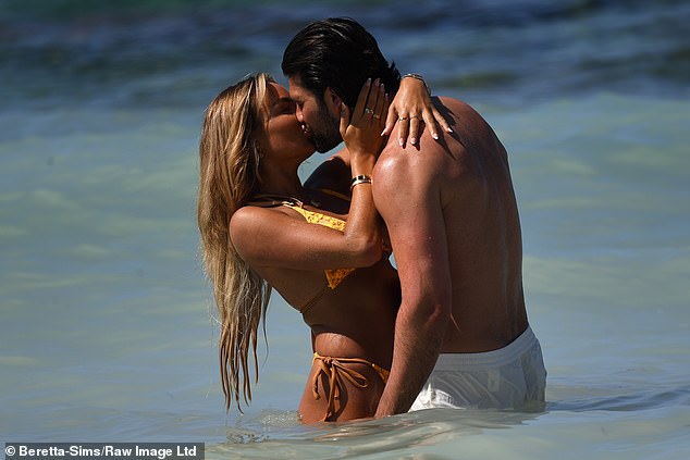 Ella Rae Wise and Dan Edgar are back on! TOWIE stars share a steamy kiss in the sea during very PDA-filled trip in Cyprus as they film next series