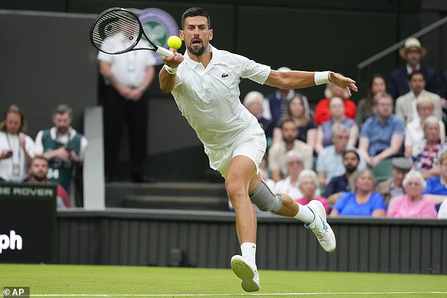 Novak Djokovic (pictured) defeated his first round opponent Vit Kopriva in straight sets at Wimbledon yesterday