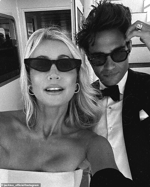 The blonde beauty took a selfie while heading to the wedding on a private yacht