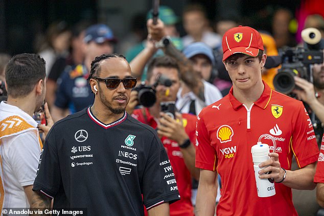Lewis Hamilton (left) described his fellow Briton's drive as 'phenomenal' and said he is a 'star of the future'