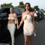 Glamorous guests dressed in dazzling outfits arrive for billionaire Michael Rubin’s A-list July 4 White Party at his Hamptons mansion
