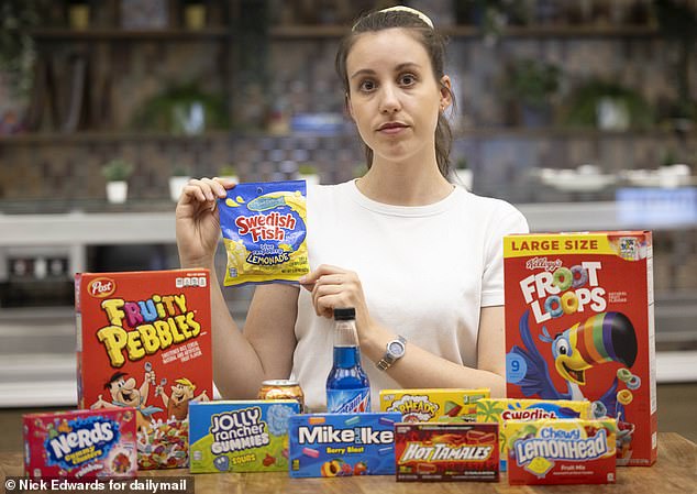Trendy American sweets sold on British High Streets contain banned ingredients linked to cancer, memory loss and behavioural problems in children, MailOnline reveals