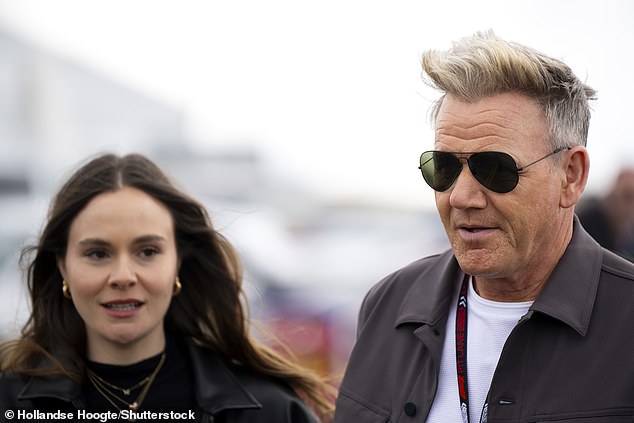 Meanwhile Gordon Ramsay, 57, - who is a regular face at F1 events - was joined by Holly, 24, braving the rain to check out all the driving action