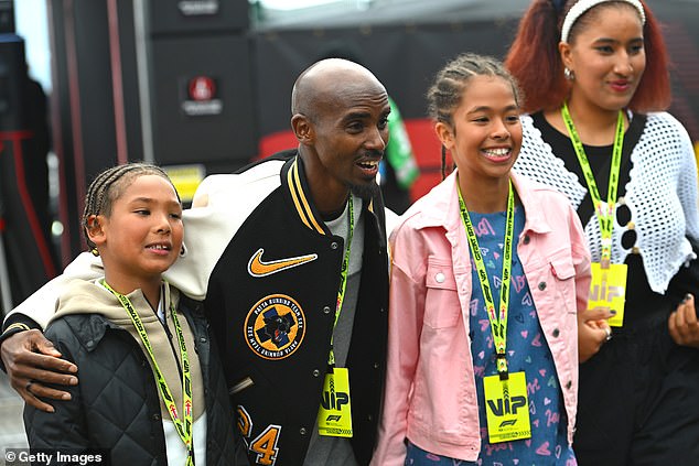 Mo Farah posed for snaps in the paddock
