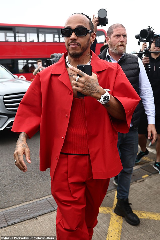 He commanded attention in the all-red outfit