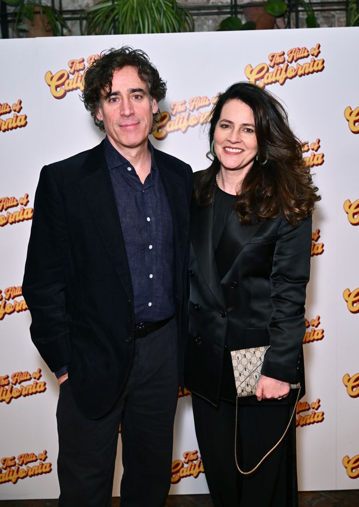 Stephen Mangan and Louise Delamere attend the press night after-party "california hills" At Sophie's Soho in London on February 07, 2024