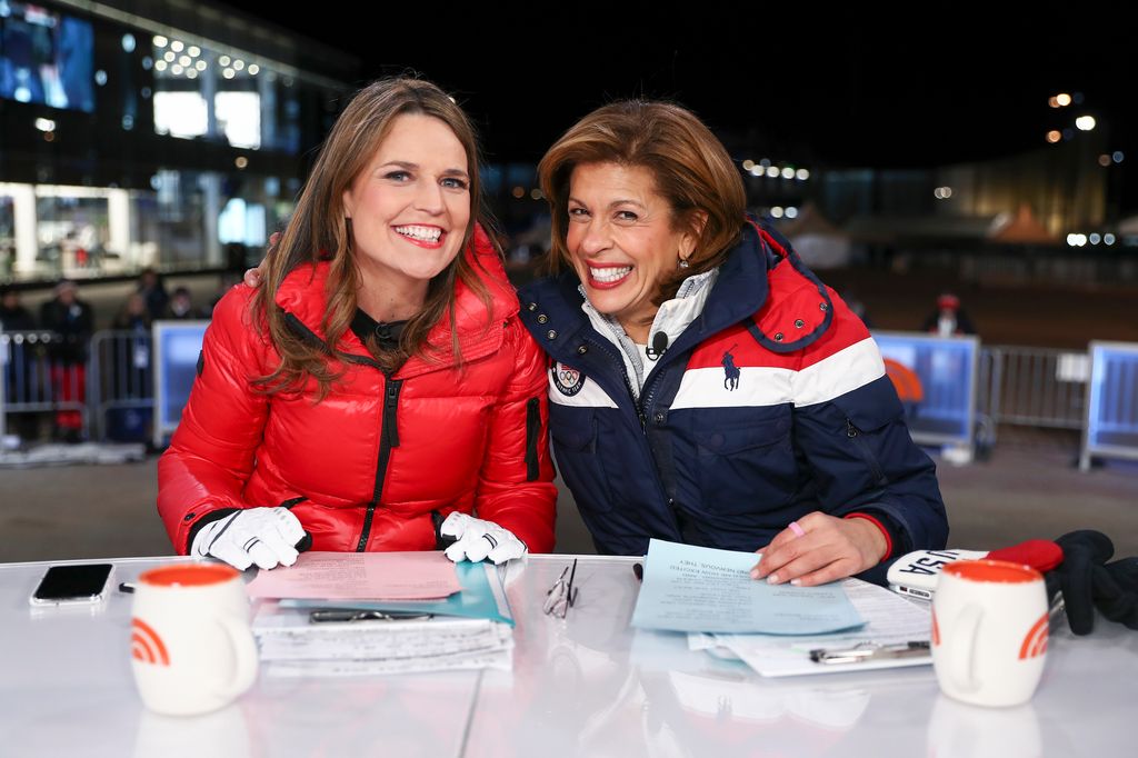 Today -- "Live streaming of the 2018 Winter Olympics from PyeongChang, South Korea today" -- Pictured: Savannah Guthrie and Hoda Kotb, Monday, February 12, 2018 