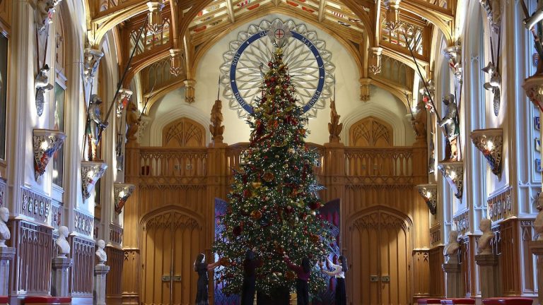 Windsor Castle is now ready to celebrate Christmas with an impressive 6-metre tall fir tree