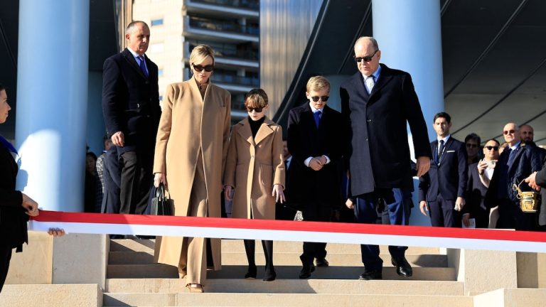 Princesses Jacques and Gabriella, mini-clones of their parents at the inauguration of Monaco's most ambitious project